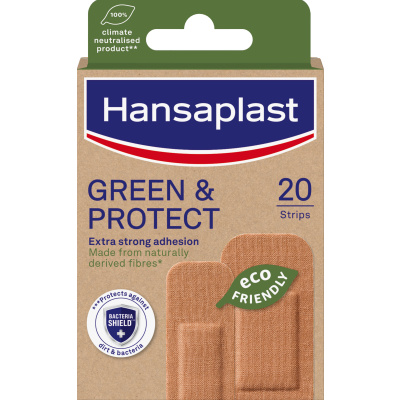 Hansaplast Green & Protect udržitelné textilní náplasti 20 ks Hansaplast Green & Protect udržitelné textilní náplasti 20 ks