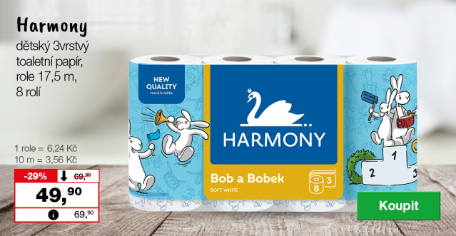 Harmony toaletní papír Bob a Bobek :-)