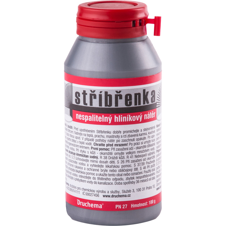 Druchema Stříbřenka žáruvzdorná barva na kamna, 100 g