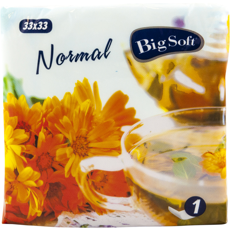 Big Soft klasické bílé ubrousky, rozměry 33 x 33 cm