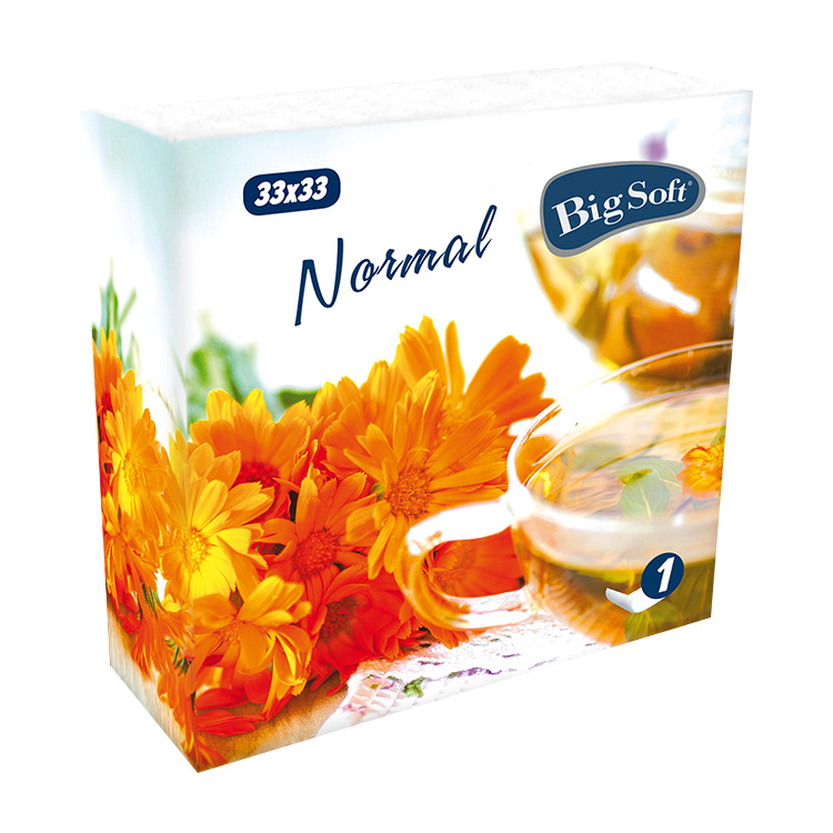 Big Soft klasické bílé ubrousky, rozměry 33 x 33 cm