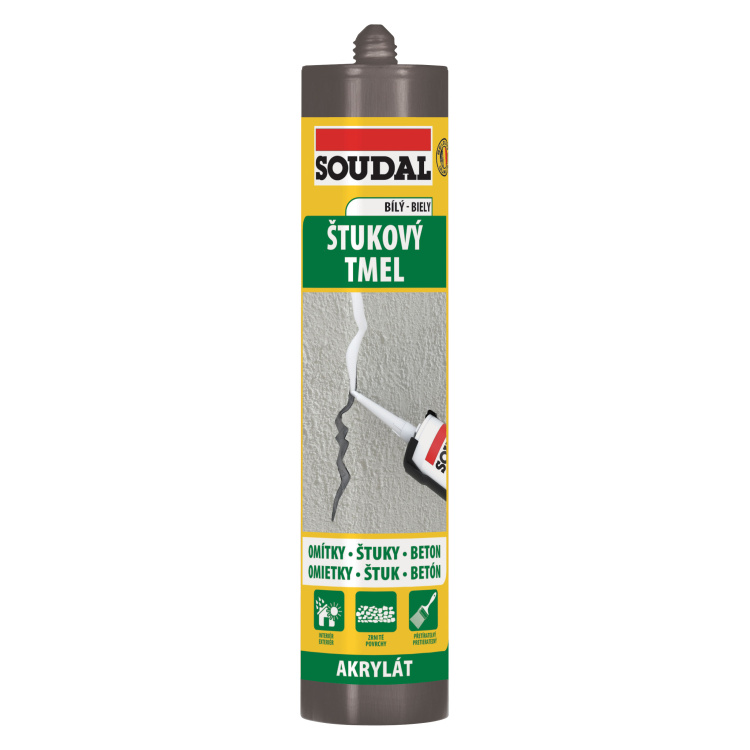 Soudal štukový tmel, přetíratelný, bílý, 280 ml