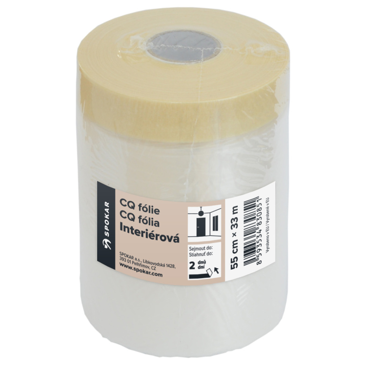 Spokar CQ fólie s papírovou páskou, 55 cm × 33 m