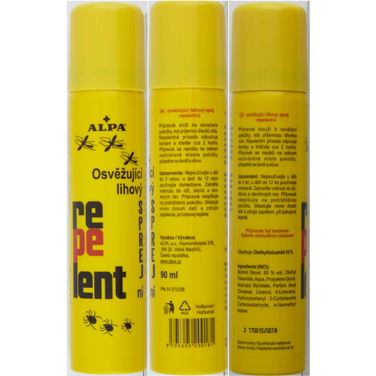 Alpa Repelent odpuzuje bodavý hmyz i klíšťata, 90 ml