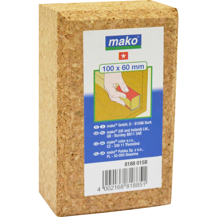 Mako brusný špalík korek, 100 × 40 × 60 mm