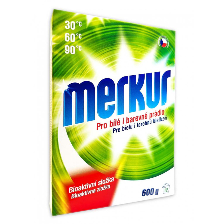 Merkur pro bílé i barevné prádlo, univerzální prací prášek, 600 g