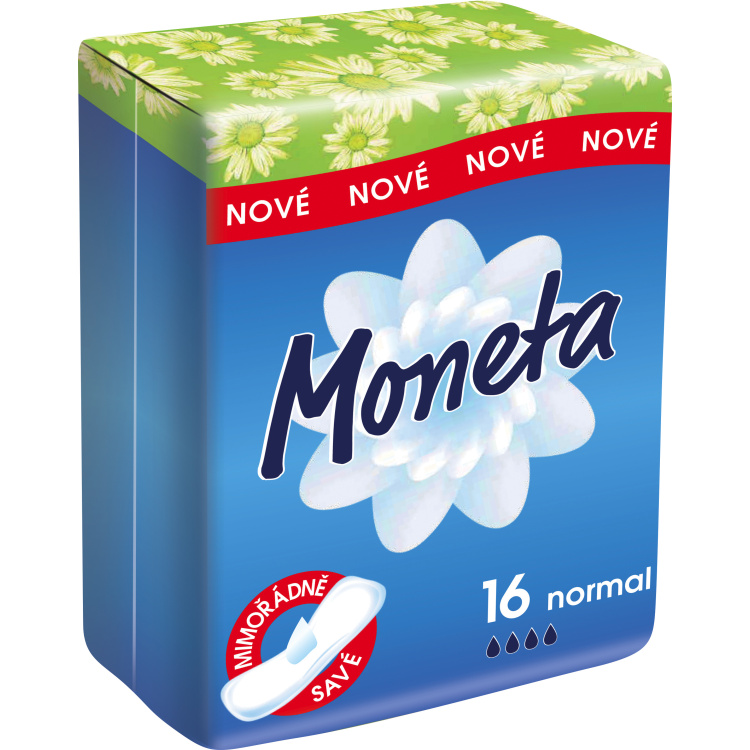 Moneta Normal klasické dámské vložky bez křidélek, 16 ks