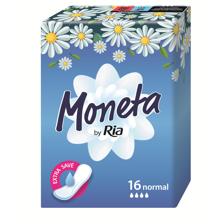Moneta Normal klasické dámské vložky bez křidélek, 16 ks