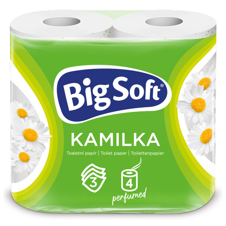 Big Soft Kamilka 3vrstvý toaletní papír, 4 role, 16,8 m role