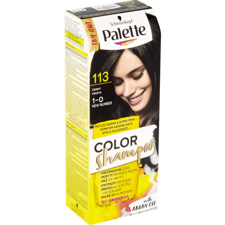Schwarzkopf Palette Color Shampoo barva na vlasy 113 černá, 50 ml
