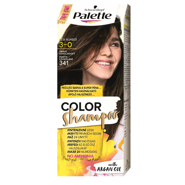 Schwarzkopf Palette Color Shampoo barva na vlasy 341 čokoládová, 50 ml