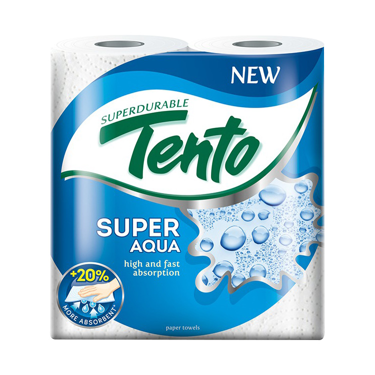 Tento Super Aqua 2vrstvé kuchyňské papírové utěrky, 2× 9,6 m, 2 role