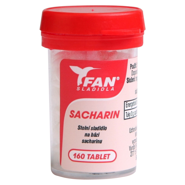 Fan sladidla, sacharin, stopní sladidlo, 160 tablet, 10 g