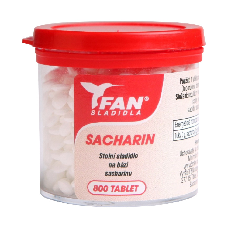 Fan sladidla, sacharin, stopní sladidlo, 800 tablet, 50 g