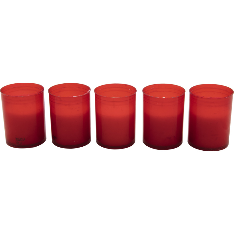 Bispol hřbitovní svíčka malá bez krytu, červená, 5 ks