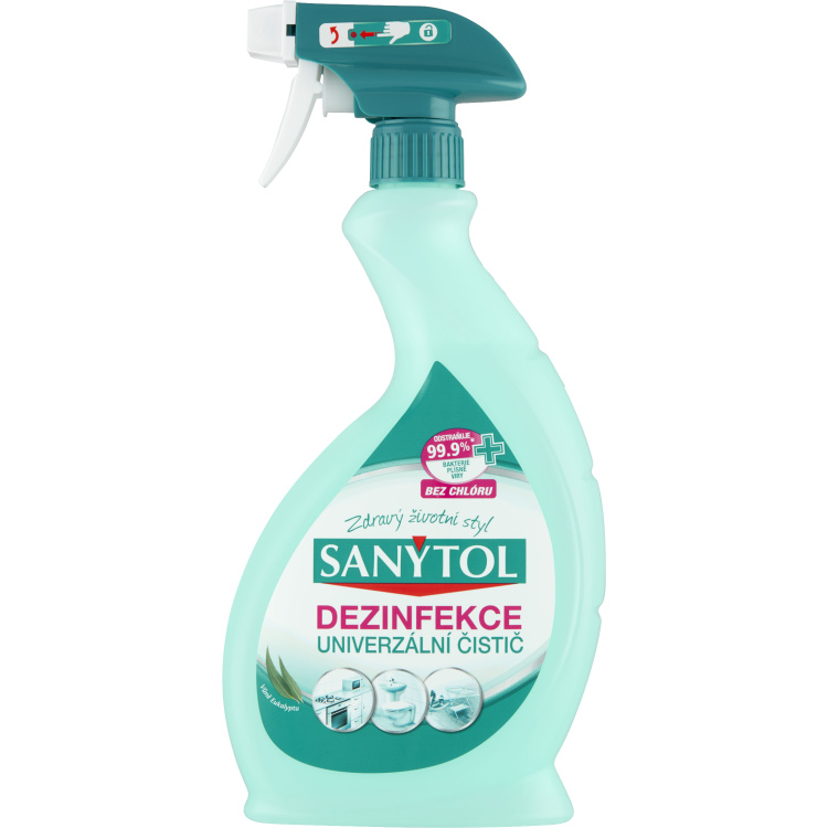 Sanytol dezinfekční univerzální čistič ve spreji s vůní eukalyptu, 500 ml
