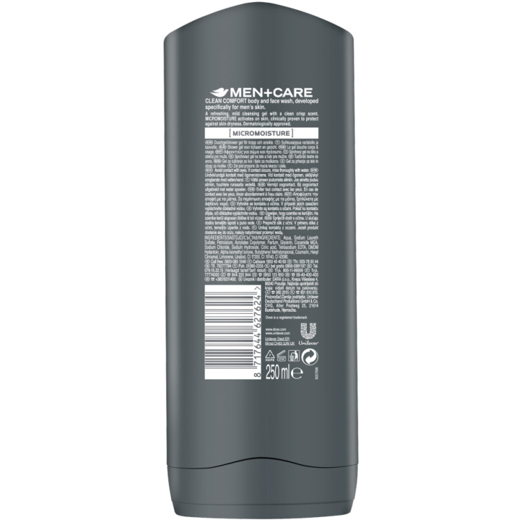 Dove Men+Care sprchový gel Clean Comfort, 250 ml