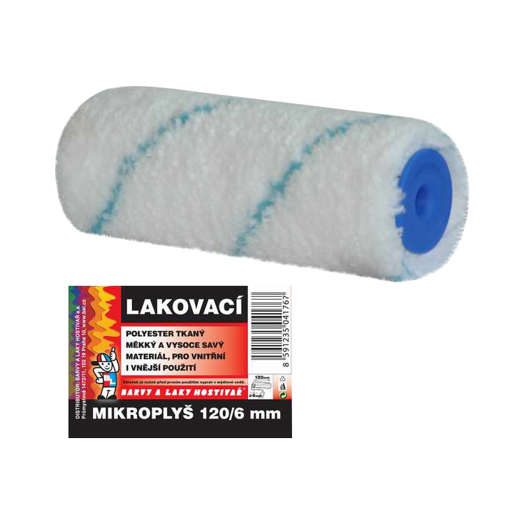 BARVY A LAKY HOSTIVAŘ mikroplyš váleček na malování pro držák 6 mm, 120 mm
