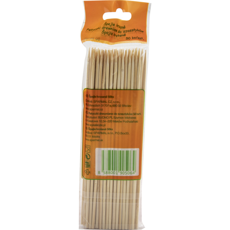 Sparmal špejle hrocená, 15 cm, 50 ks v balení