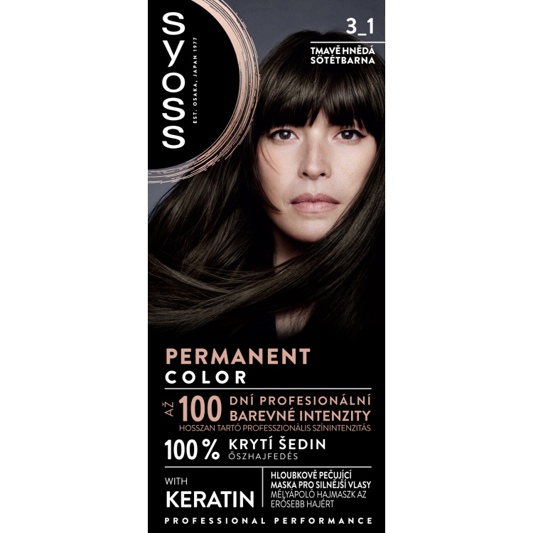 Syoss barva na vlasy, 3-1 Tmavě Hnědý