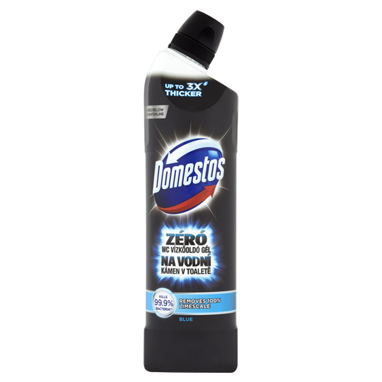 Domestos WC gel Zero Blue na vodní kámen, 750 ml