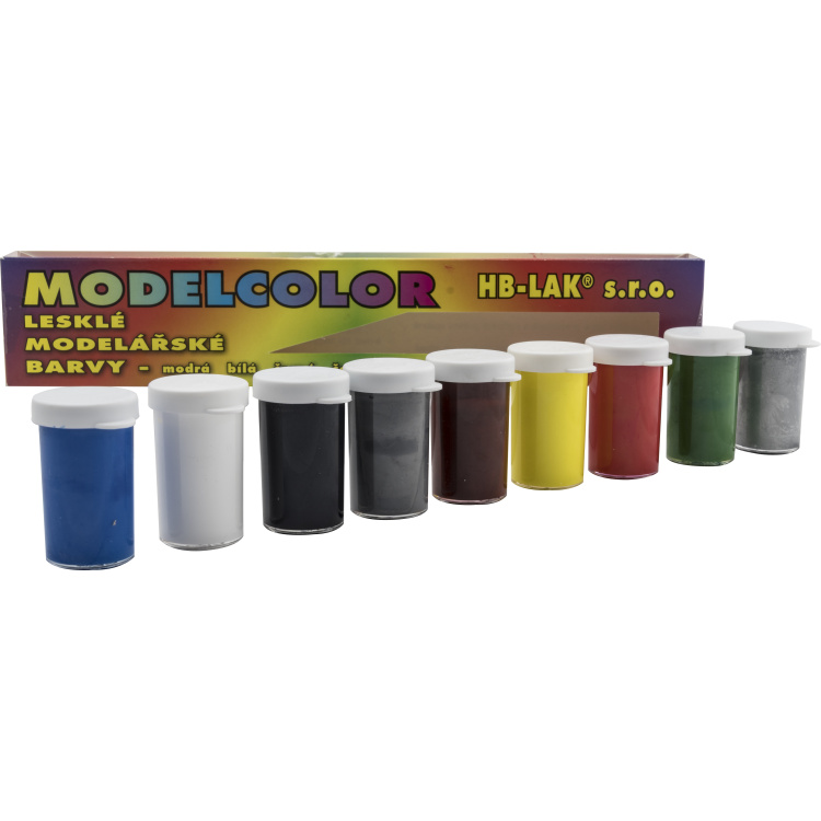 HB-Lak Modelcolor lesklé modelářské barvy, sada 9× 20 g