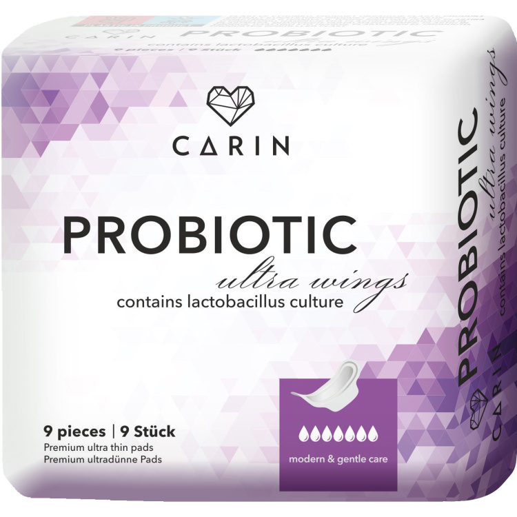 Carin Ultra Probiotic dámské vložky, 9 ks