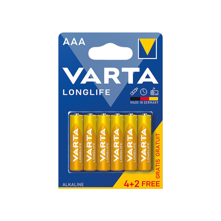 Varta Longlife baterie AAA alkalické, 6 ks