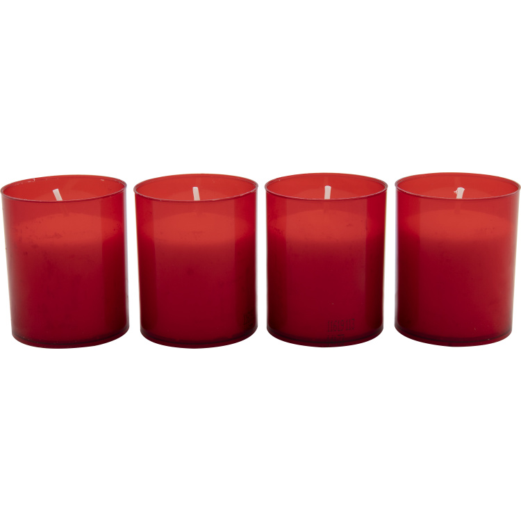 Bispol hřbitovní svíčka velká bez krytu, červená, balení 4 ks