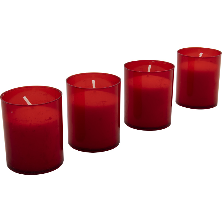 Bispol hřbitovní svíčka velká bez krytu, červená, balení 4 ks