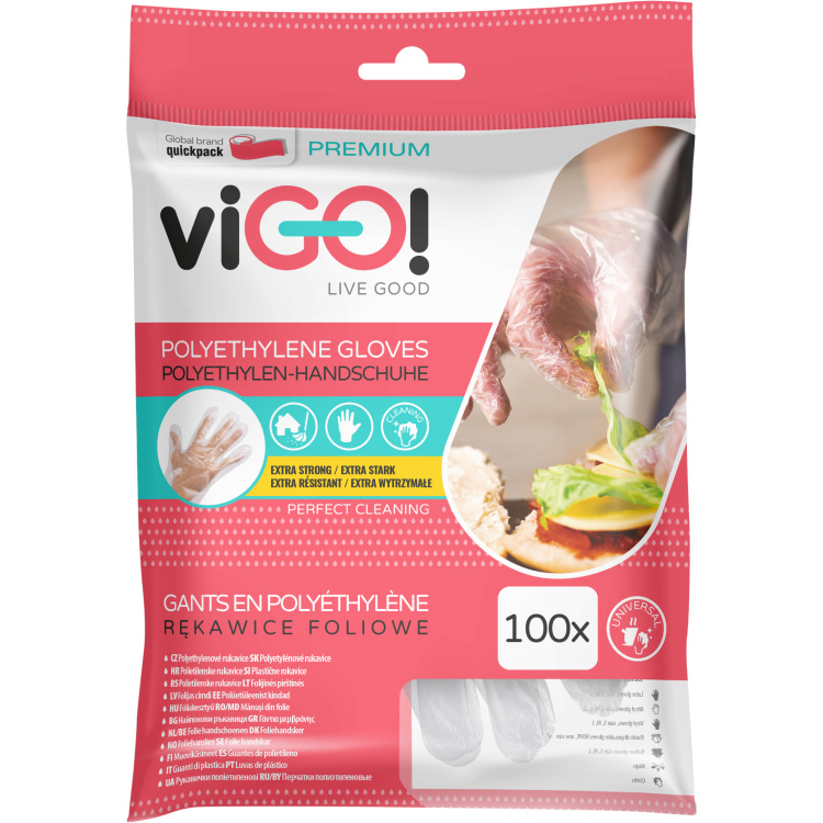 viGO jednorázové mikroténové rukavice, 100 ks