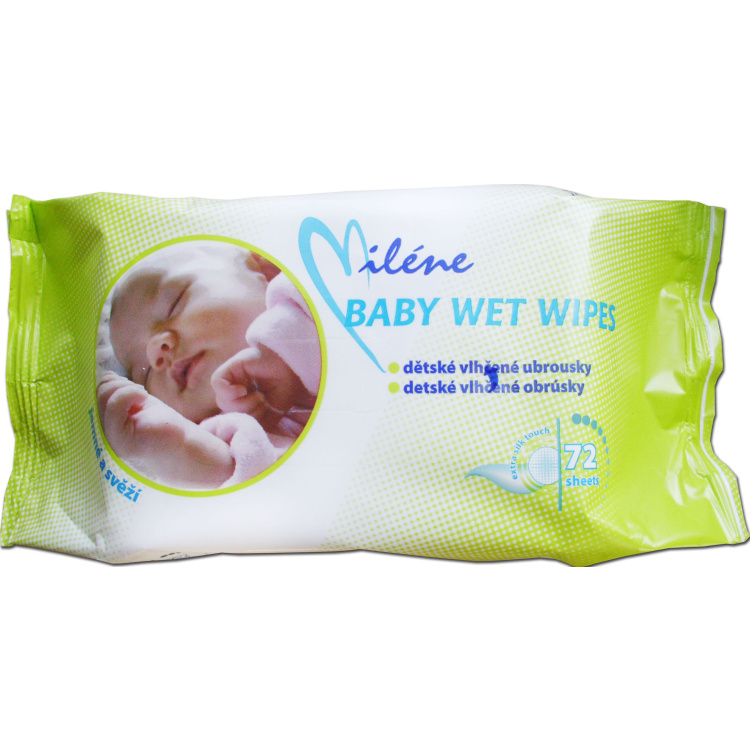 Miléne Kids dětské vlhčené ubrousky proti podráždění a zapaření, 72 ks