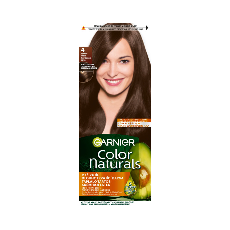 Garnier Color Naturals Creme barva na vlasy, odstín středně hnědá 4