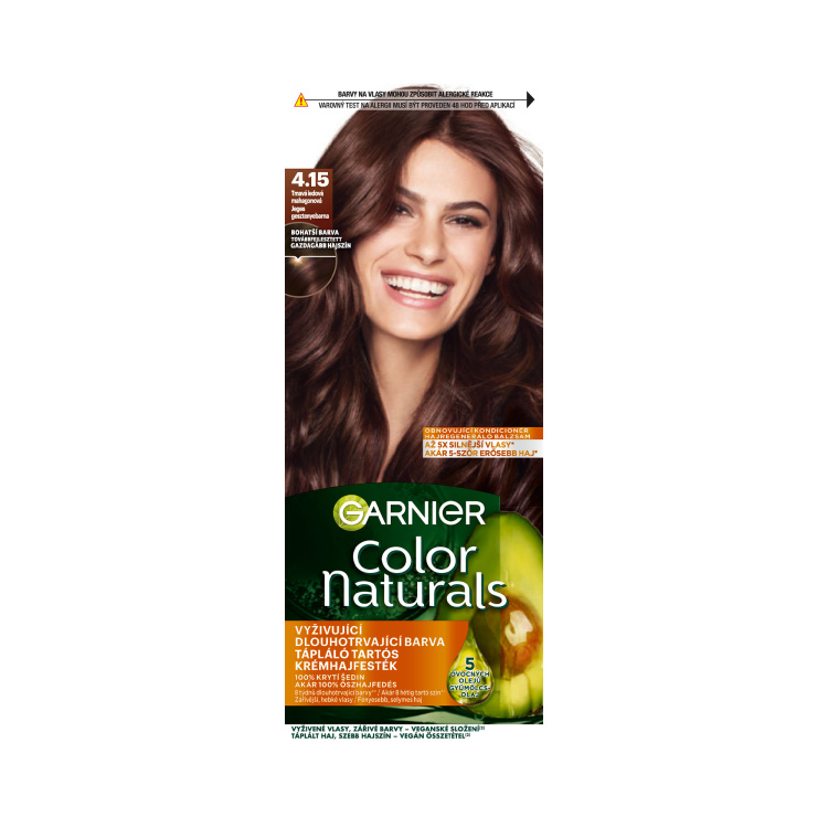 Garnier Color Naturals Creme barva na vlasy, odstín tmavá ledová mahagonová 4,15