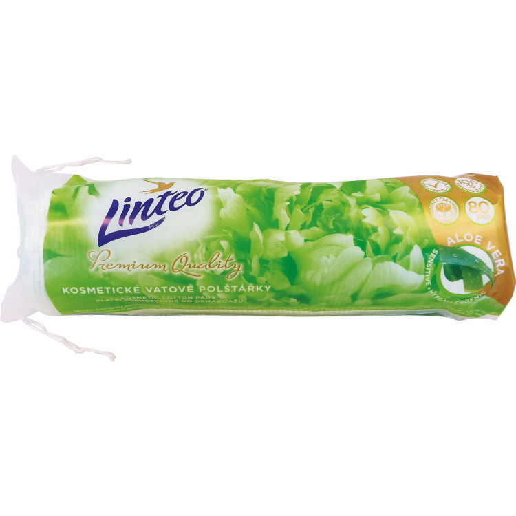 Linteo Premium Aloe vera odličovací tampony, 80 ks