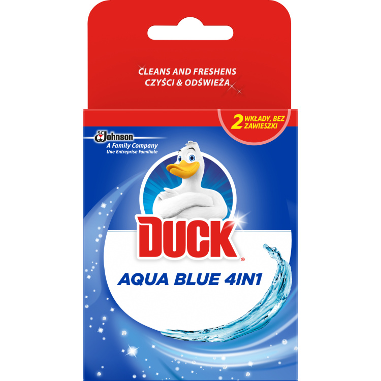 Duck WC Aqua Blue Efekt modré vody náhradní náplně do závěsu, 2× 40 g