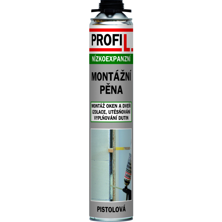 Profil montážní pěna, nízkoexpanzní, pistolová, 750 ml