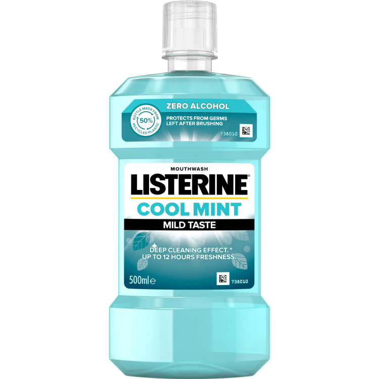 Listerine Zero Cool Mint ústní voda bez alkoholu, 500 ml