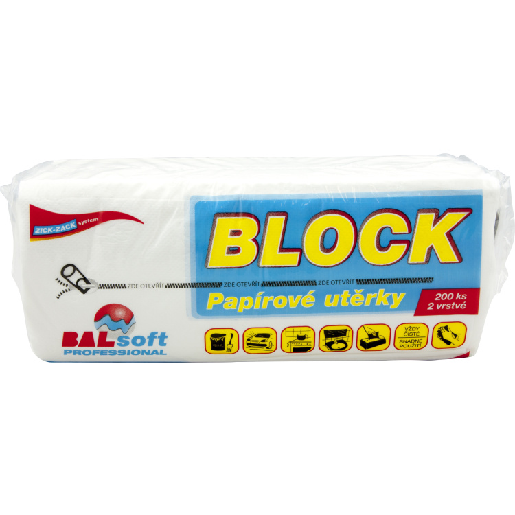 BALsoft Block 2vrstvé papírové utěrky, 200 ks