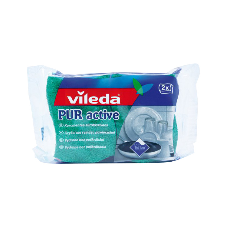 Vileda PUR active houbička na nádobí vysoká, 2 ks