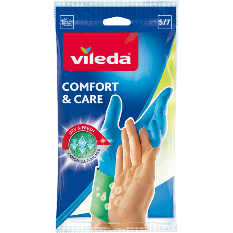 Vileda Comfort &amp; Care gumové rukavice, úklidové, velikost č. 9