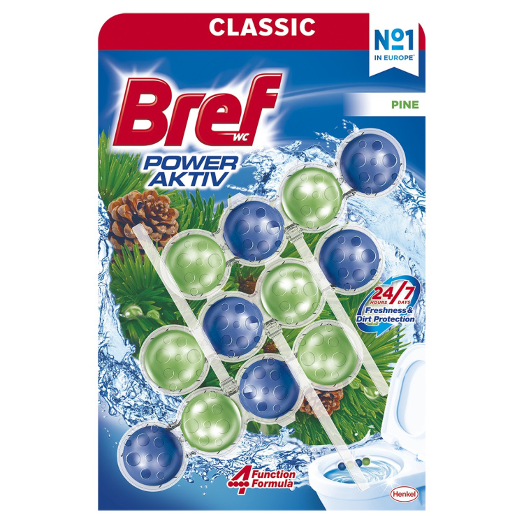 Bref WC blok Power Aktiv Pine, 3× 50 g