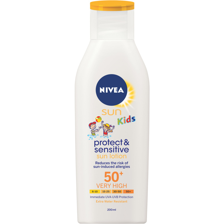 Nivea Sun Kids OF 50+ Protect &amp; Sensitive dětské mléko na opalování, 200 ml