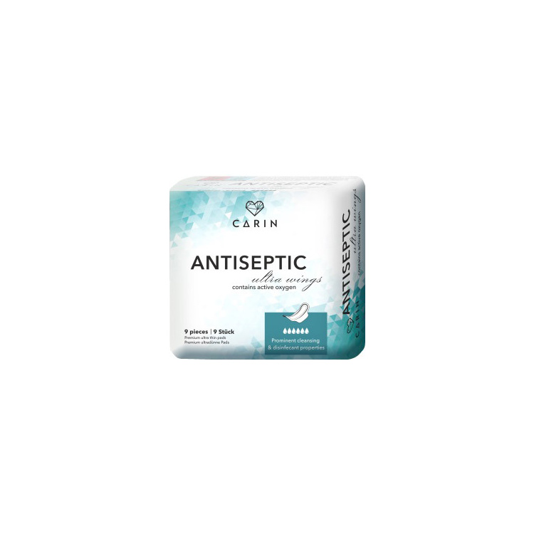 Carin Antiseptic Ultra Wings tenké vložky intimky, 9 ks