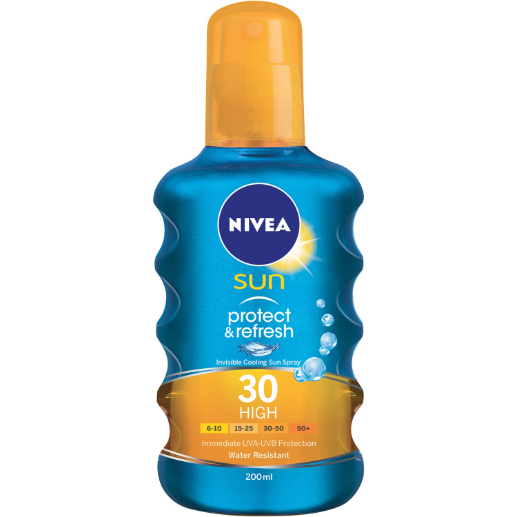Nivea Sun Protect &amp; refresh OF 30 neviditelný sprej na opalování, 200 ml