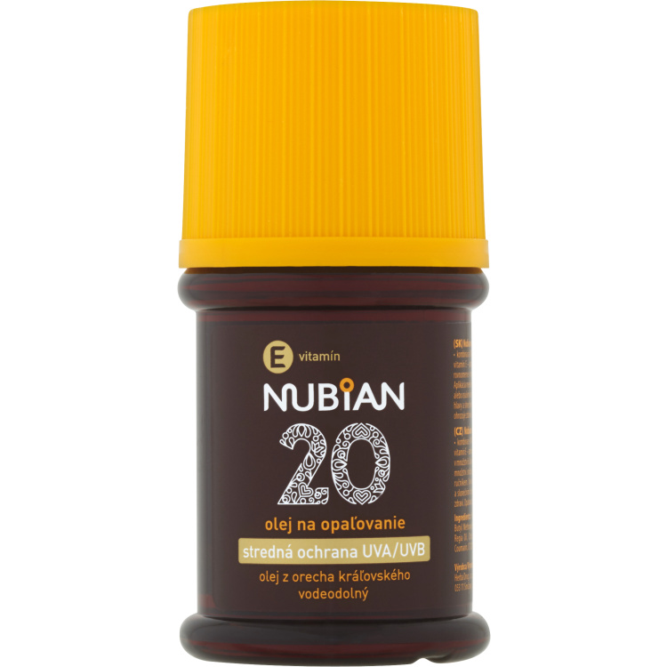 Nubian OF 20 olej na opalování, 60 ml