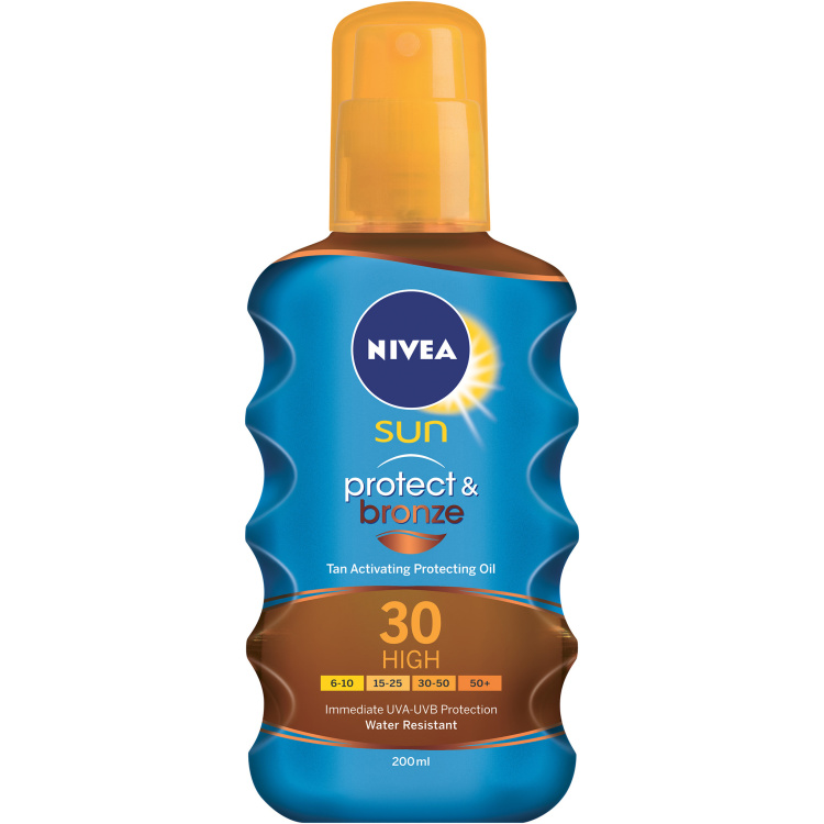 Nivea Sun Protect &amp; bronze OF 30 olej na opalování podporující zhnědnutí, 200 ml