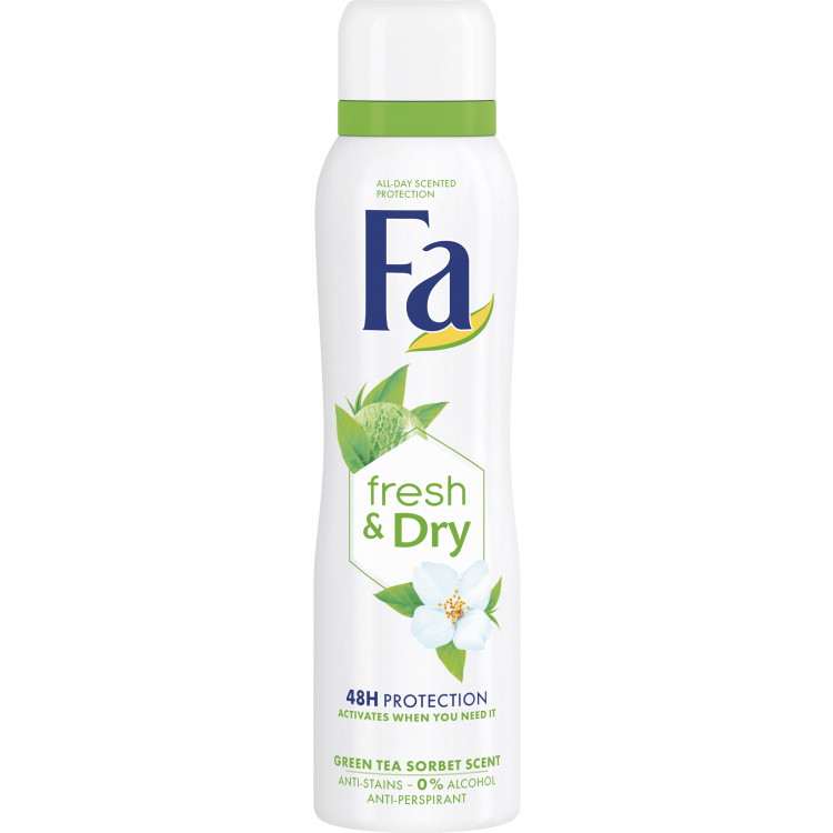 Fa Fresh &amp; Dry Green Tea deodorant bez alkoholu, 150 ml