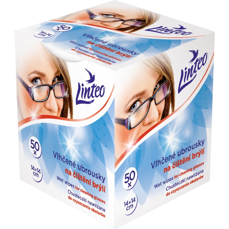 Linteo vlhčené ubrousky na brýle, 50 ks