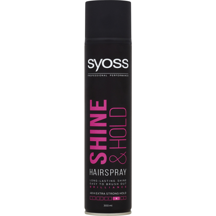 Syoss Shine &amp; Hold, lak na vlasy extra silná fixace 4, 300 ml